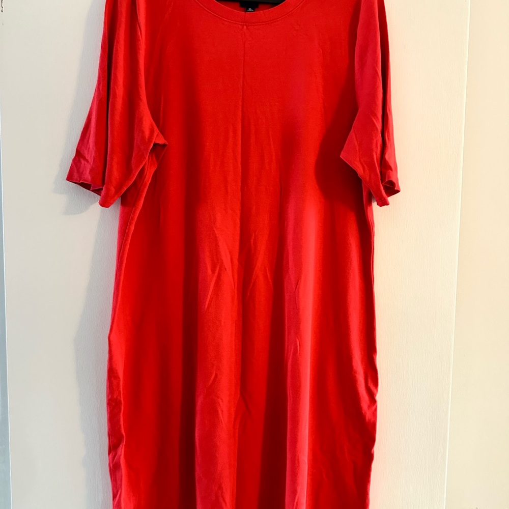 GAP Red Short Sleeve Crewneck T-Shirt Dress